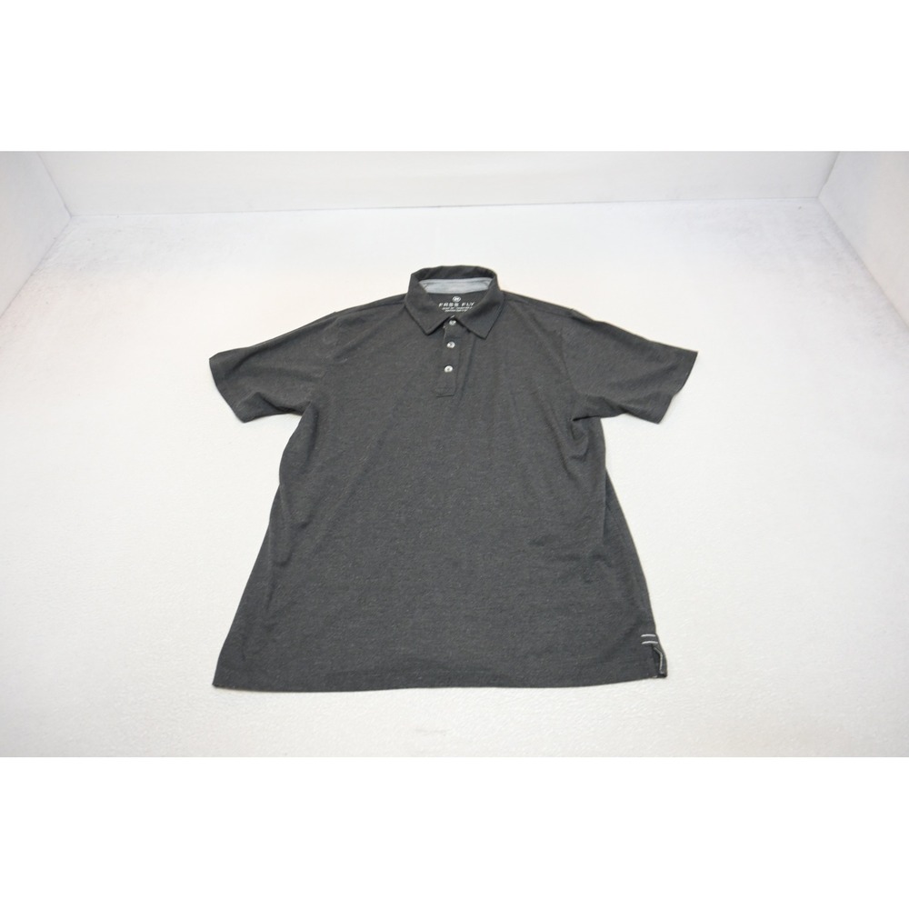 Free Fly Polo Shirt Mens Size Medium Charcoal Grey Bamboo Blend Stretch EUC - Picture 5 of 10